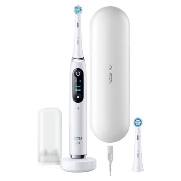 Oral-B iO Series 9N elektriskā zobu birste, White Alabaster JAS22, 7 tīrīšanas režīmi, AI vadība