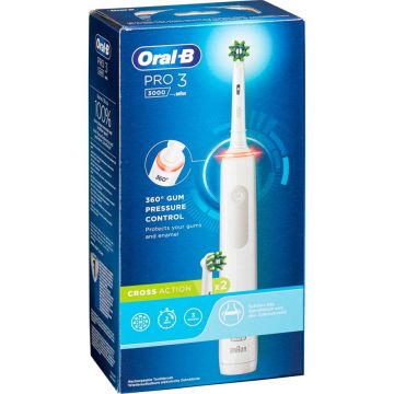 Oral-B PRO 3 3000 elektriskā zobu birste, Cross Action, White Edition