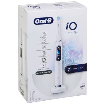 Oral-B iO Series 9N elektriskā zobu birste, White Alabaster, 7 tīrīšanas režīmi