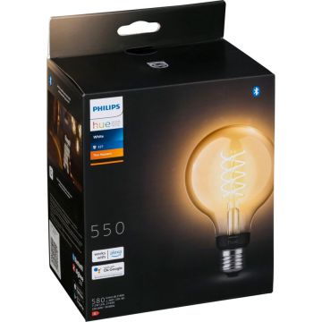 Philips Hue balta kvēlspuldze E27 Globe G93 550lm