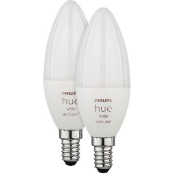 Philips Hue LED spuldžu komplekts E14 2 gab., 470lm, balta krāsa, ambiance