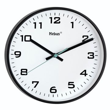 Mebus 16287 Quartz Clock kvarca sienas pulkstenis melns