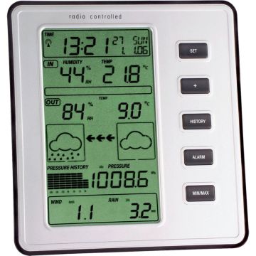 TFA 35.1077.54 Stratos radio vadāma laika stacija, iekštelpu un ārējā temperatūra, mitrums, laika prognoze