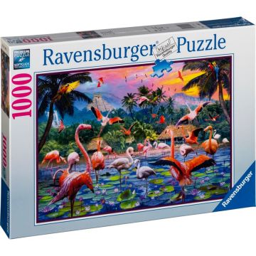 Ravensburger Rozā flamingo 1000 gabaliņi