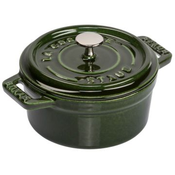 Staub Mini Cocotte, 10cm, apaļa, bazilika zaļš, čuguns