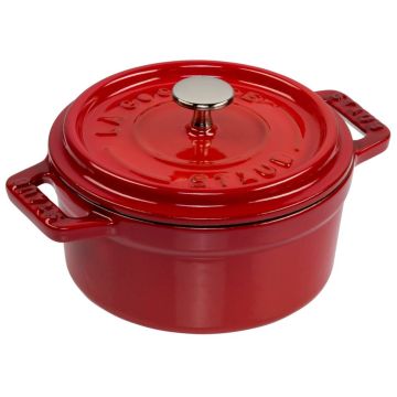 Staub Mini Cocotte, 10cm, apaļa, ķiršu sarkans, čuguns