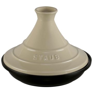 Staub Tajine 20cm apaļa krēmkrāsas čuguna Tadžina Ēdienu Gatavošanai