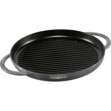 Staub Apaļā Grila Panna, 30cm, indukcijai, grafīta pelēks