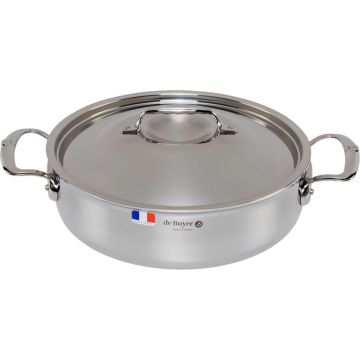 De Buyer Affinity zema kastroļa panna ar vāku 28 cm