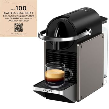 Krups XN 306 TNespresso Pixie kafijas automāts, ātra uzsilšana, titāna