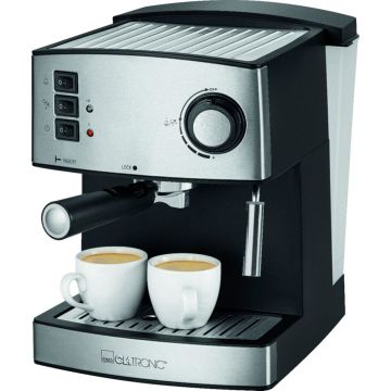 Clatronic ES 3643 espresso kafijas automāts, 15 bar, manuāla vadība, melns-inox