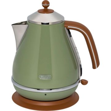 DeLonghi KBOV 2001 GR Icona Vintage elektriskā tējkanna, zaļa, 1.7L, 2000W