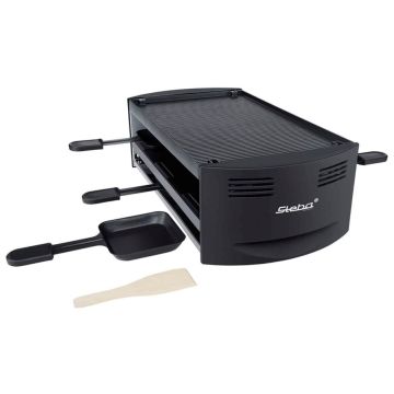 Steba RC 6 Pizza-Raclette grils, 1400W, 8 pannas, melns