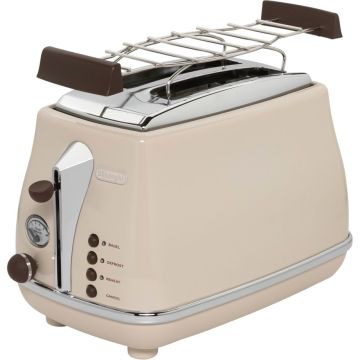 DeLonghi CTOV 2103 BG Icona Vintage tosteris – 900W, 2 spraugas, bēšs