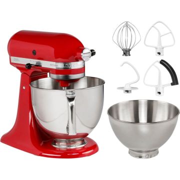 KitchenAid Artisan 5KSM175PSEER virtuves kombains, 300W, 4,8 l bļoda, 10 uzgaļi, imperijas sarkana