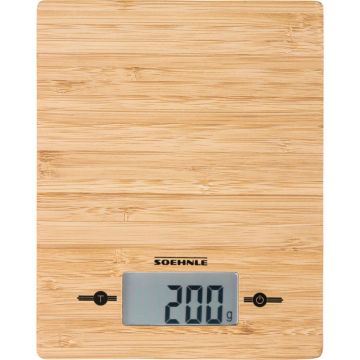 Soehnle Bamboo virtuves svari, bambusa virsma, 5 kg maksimālais svars, digitāla precizitāte