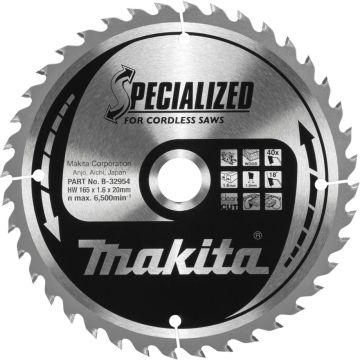 Makita B-32954 SPECIALIZED zāģa asmens 165x20x40Z