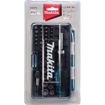 Makita B-36170 Ratchet + uzgaļu komplekts 47 gab.