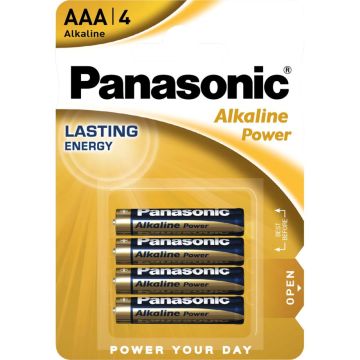 Panasonic Alkaline Power AAA LR03 baterijas 4 gab.