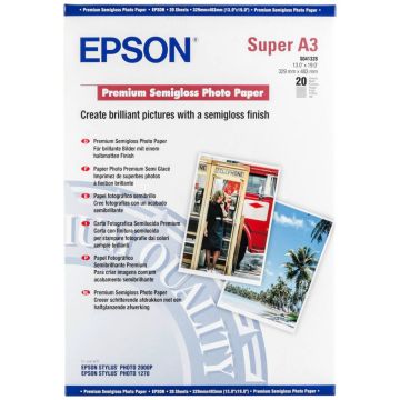 Epson Premium Semigloss Photo A3+, 20 loksnes, 251g S041328