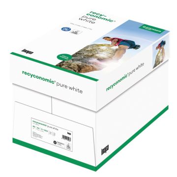 5x 500 Sheets Recyconomic Pure White ISO 90 A4 80 g (Box)