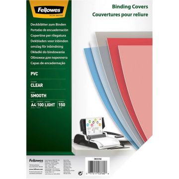 Fellowes Binding Covers A4 Clear PVC 150 Mikron