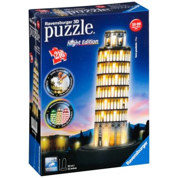 Ravensburger 3D puzle Pizas slīpais tornis naktī