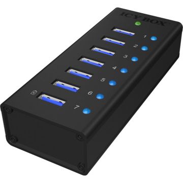 RaidSonic ICY BOX IB-AC618 7-Port USB 3.0 Hub Aluminium