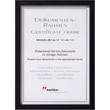 Walther Construction Plastikāta foto rāmis, DIN A4, 21x29,7 cm, melns, JK130B