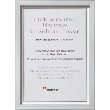 Walther Construction Plastikāta foto rāmis, DIN A4, 21x29,7 cm, sudraba, JK130S