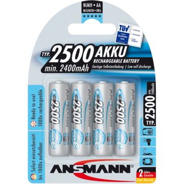 Ansmann maxE NiMH uzlādējamās AA baterijas 2400 mAh 4 gab.