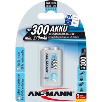 Ansmann maxE akumulators NiMH 9V-Block 250 mAh