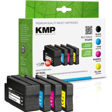 KMP H166VX Multipack BK/C/M/Y saderīgs ar HP 953 XL tinte