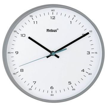 Mebus 16289 Quartz Clock kvarca sienas pulkstenis pelēks