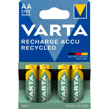 Varta RECHARGE ACCU Recycled AA 2100 mAh NiMH akumulatori 4 gab.