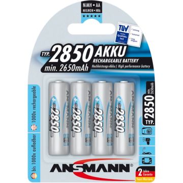 Ansmann NiMH AA 2650 mAh uzlādējamās baterijas 4 gab.