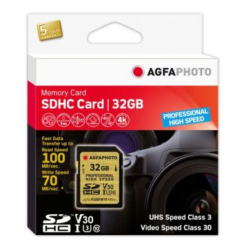 AgfaPhoto SDHC UHS I 32GB Profesionāla Ātrdarbīga Karte