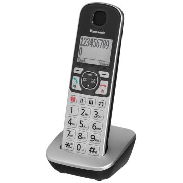 Panasonic KX-TGQ500GS silver IP tālrunis senioriem sudraba