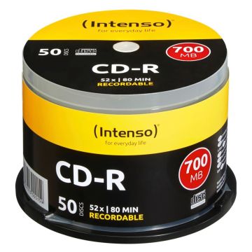 Intenso CD-R 80 min / 700MB 52x ātrumu, spole 50 gab.