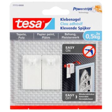 Tesa līmes nagla (0,5 kg) tapetēm un apmetumam 2 gab.