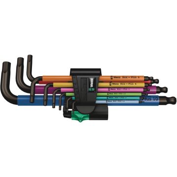 Wera 950 SPKL/9 SM N Multikrāsu Hex-Plus Hex Key kompl. High Torque