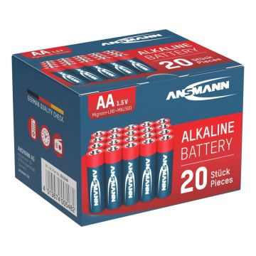 Ansmann Alkaline AA LR6 1,5V baterijas 20 gab.