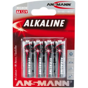 Ansmann Alkaline AA LR6 1,5V baterijas red-line 4 gab.