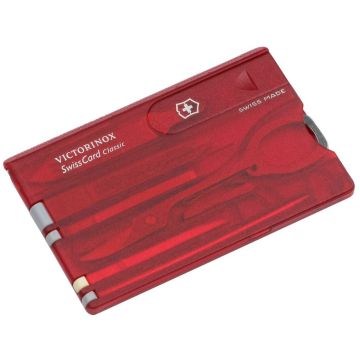 Victorinox SWISSCARD sarkans caurspīdīgs