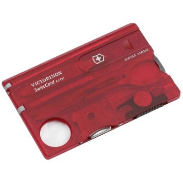 Victorinox SWISSCARD LITE sarkans caurspīdīgs