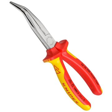 Knipex Garās asknaibles ar sānu griezēju hromētas 200mm Izturīgas