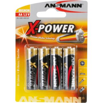 Ansmann Alkaline AA LR6 X-Power 1,5V baterijas 4 gab.