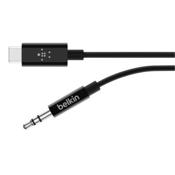 Belkin RockStar 3,5mm Audio/USB-C Kabelis 0,9m melns F7U079bt03-BLK