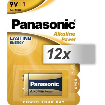 12x1 Panasonic Alkaline Power 9V-Block