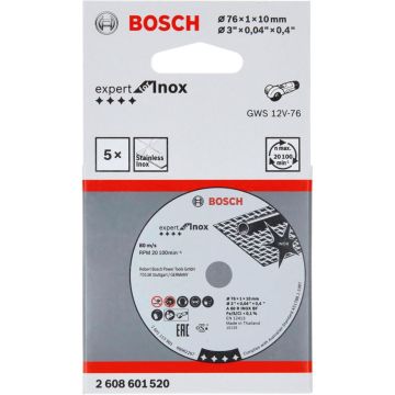 Bosch TS 76x1x10mm Expert paredzēts Inox,5 gab.